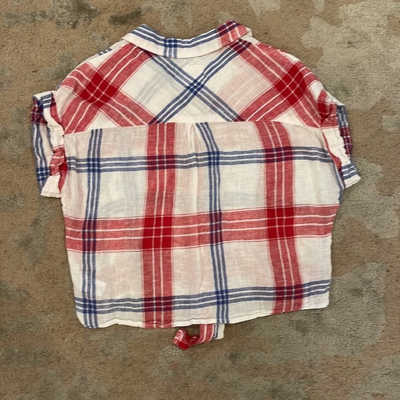 RAILS Amelie Tie Front Shirt
cropped red white & blue button down Small - Picture 5 of 6